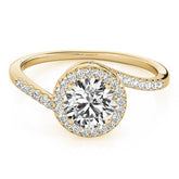 Lab Grown Round Diamond Halo Engagement Ring