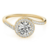Lab Grown Round Diamond Halo Engagement Ring