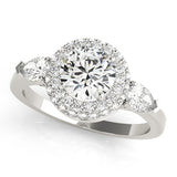 Lab Grown Round Diamond Halo Engagement Ring