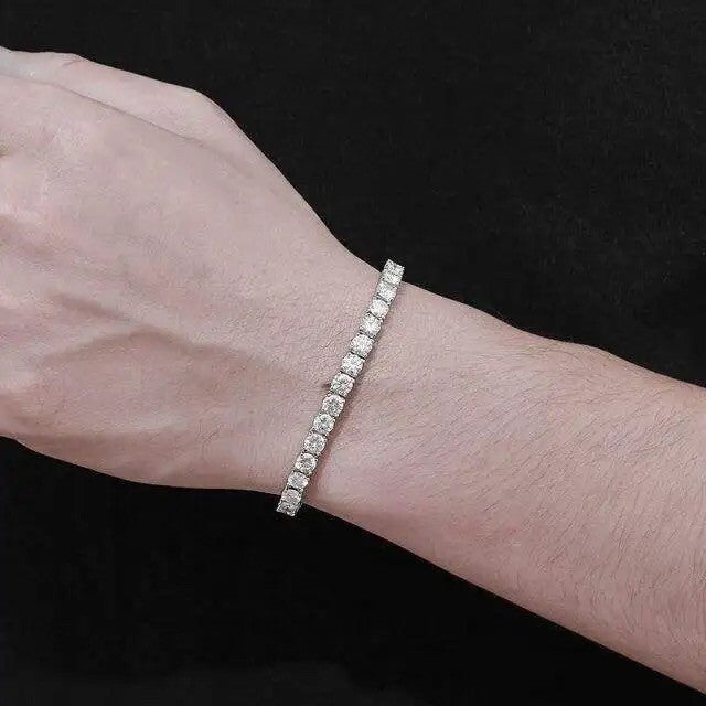 2.50 ct Natural Round Diamond Tennis Bracelet in 9k White Gold