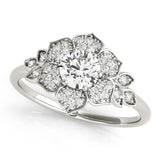 Lab-Grown Diamond Halo Engagement Ring in Platinum