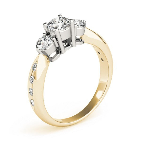 0.50Ct To 2.00Ct DE/VS Lab Grown Round Diamond 3 Stone Engagement Ring Platinum