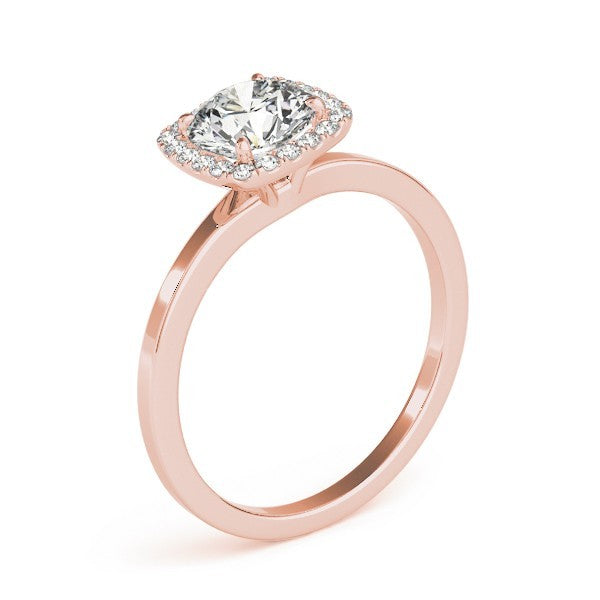 Lab Grown Round Diamond Halo Engagement Ring