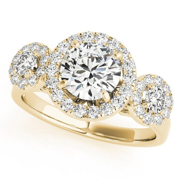 Lab Grown Round Cut Diamond Halo Engagement Ring