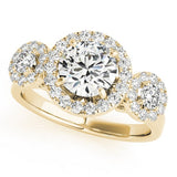 Lab Grown Round Cut Diamond Halo Engagement Ring