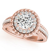 Lab Grown Round Diamond Halo Engagement Ring