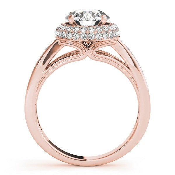 Lab Grown Round Diamond Halo Engagement Ring