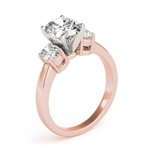 18k White gold Oval cut Trilogy Engagement Ring – 2Ct DE/VS Lab Grown Diamonds