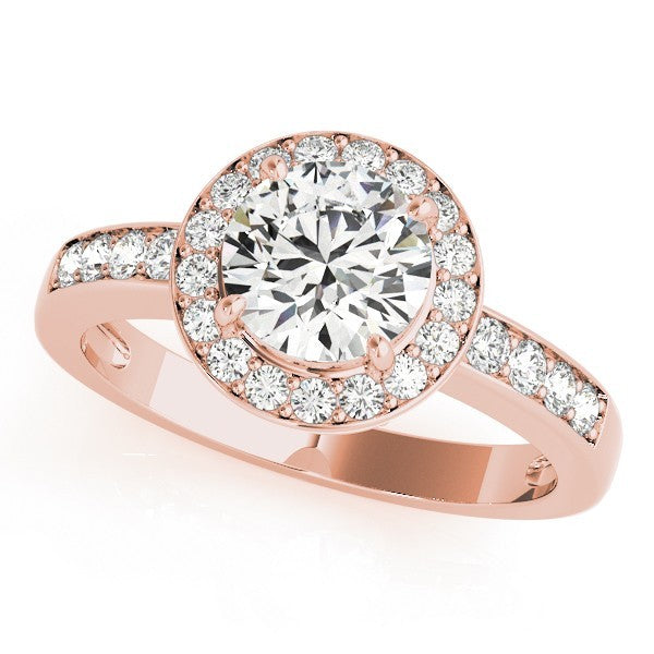 Lab Grown Round Diamond Halo Engagement Ring