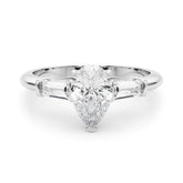 Lab-Grown Pear Cut Diamond 3 Stone Engagement Ring