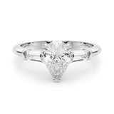 Lab-Grown Pear Cut Diamond 3 Stone Engagement Ring