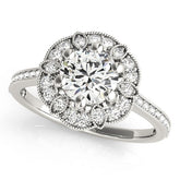 Lab Grown Round Diamond Halo Engagement Ring