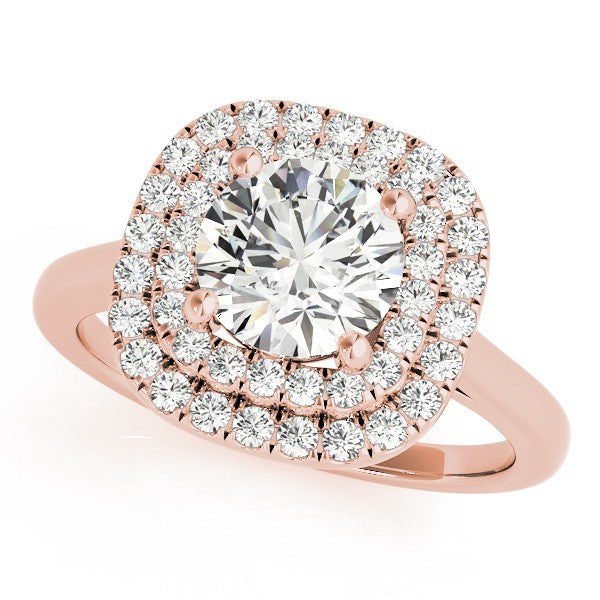 2.00Ct Lab Grown Round Diamond Halo Engagement Ring 18K Yellow Gold