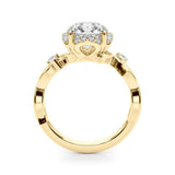 Lab-Grown Round Cut Diamond Halo Engagement Ring Platinum