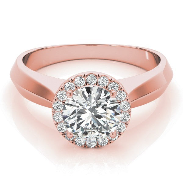 Lab-Grown Diamond Halo Engagement Ring in 18K Yellow Gold