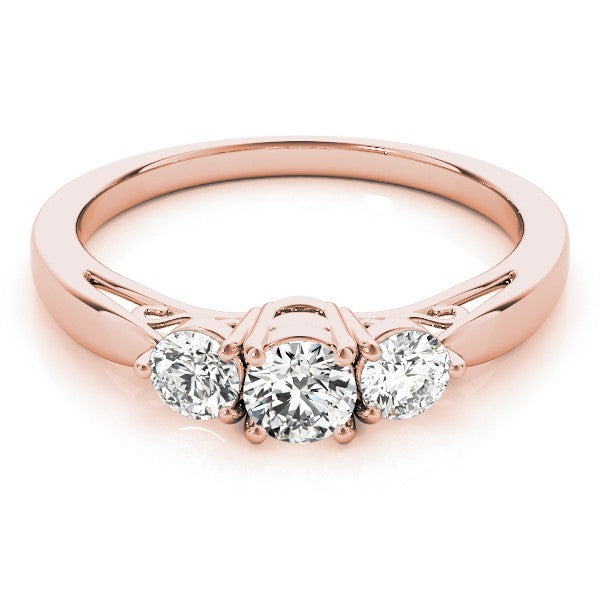 Lab Grown Round Diamond Prong Set 3 Stone Engagement Ring Platinum In DE/VS 2.00Ct
