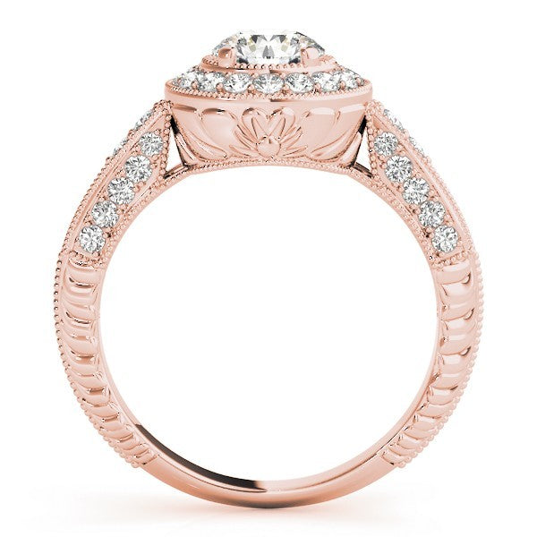 Lab Grown Round Diamond Halo Engagement Ring