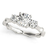 Lab Grown Round Cut Diamond 3 Stone Engagement band Platinum