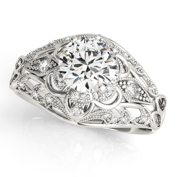 Lab Grown Round Diamond Halo Engagement Ring