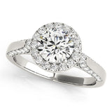 Lab Grown Round Diamond Halo Engagement Ring