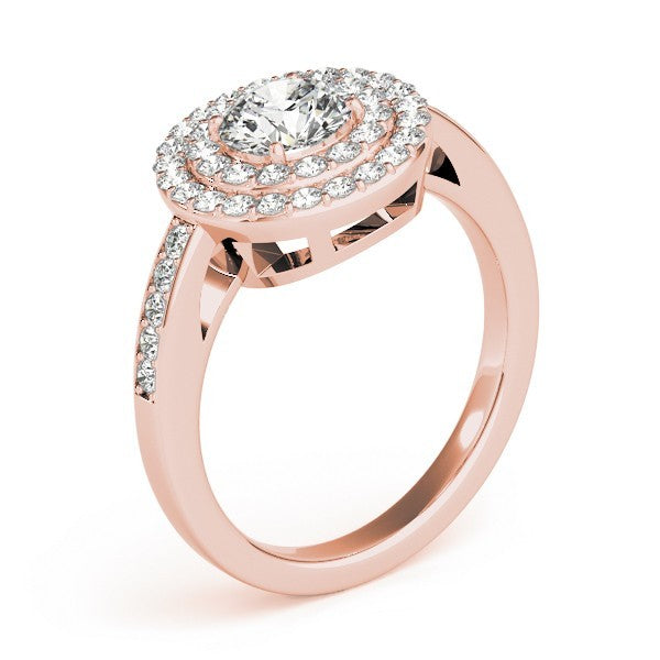 Lab Grown Round Diamond Halo Engagement Ring