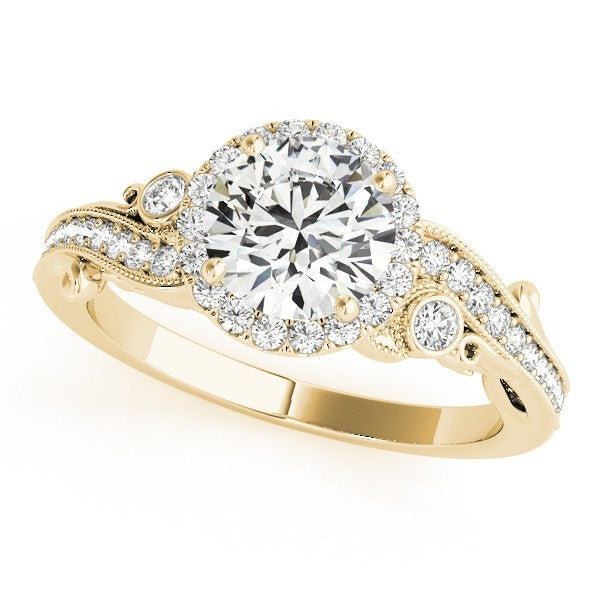 Lab Grown Round Diamond Halo Engagement Ring