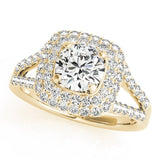 Lab Grown Round Diamond Halo Engagement Ring