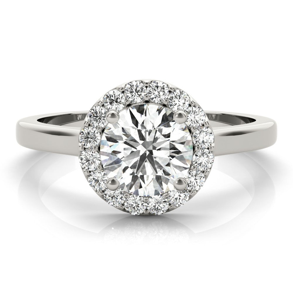 Lab-Grown Diamond Halo Engagement Ring in Platinum