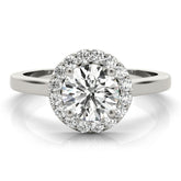 Lab-Grown Diamond Halo Engagement Ring in Platinum