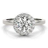 Lab-Grown Diamond Halo Engagement Ring in Platinum