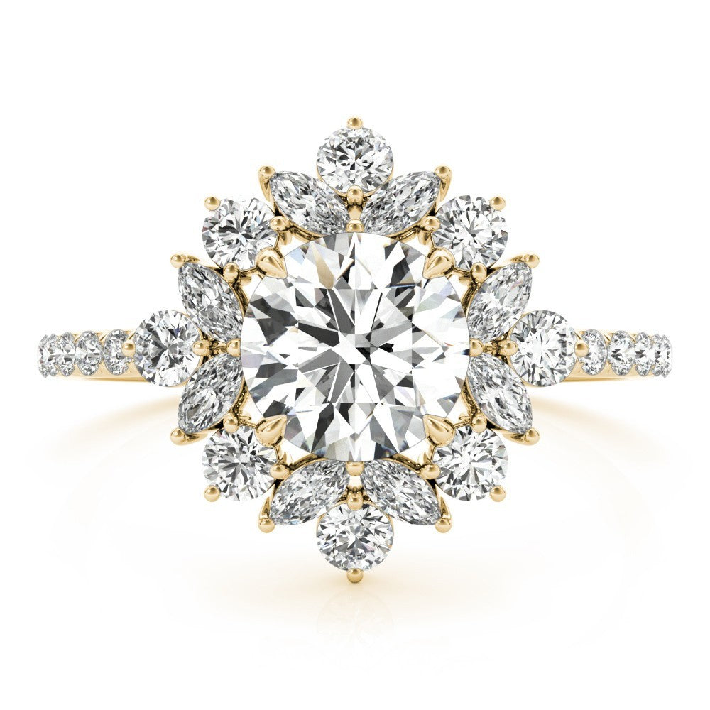 Lab-Grown Diamond Halo Engagement Ring in Platinum