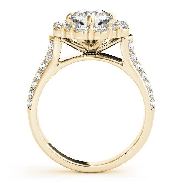 Lab Grown Round Cut Diamond Halo Engagement Ring
