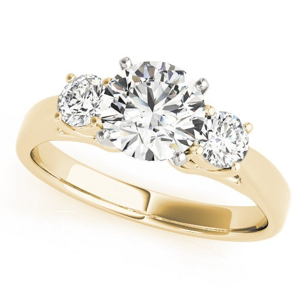 Classic Round Diamond 3 Stone Engagement Ring Platinum Lab Grown