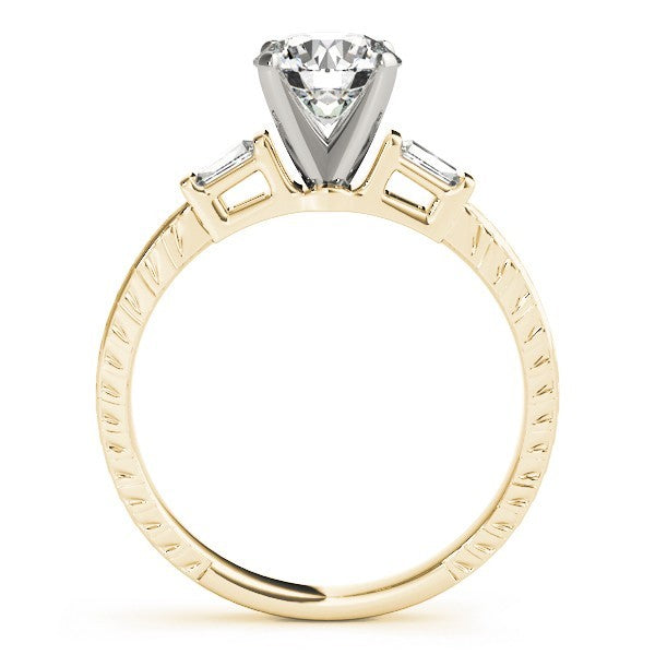 Lab-Grown Round Cut Diamond Trilogy Engagement Ring In Platinum 2CT DE/VS