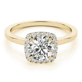 Lab Grown Round Diamond Halo Engagement Ring