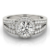 Lab Grown Round Diamond Halo Engagement Ring