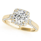 Lab Grown Round Diamond Halo Engagement Ring