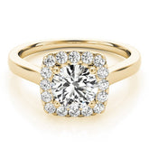 Lab Grown Round Diamond Halo Engagement Ring