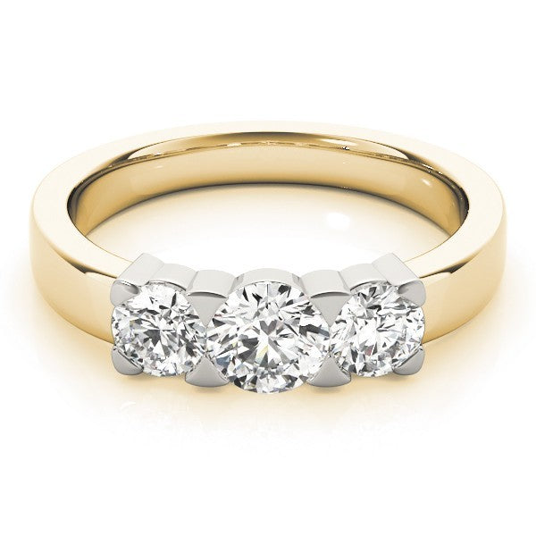 Platinum Lab Grown Round Diamond Trilogy Engagement Ring