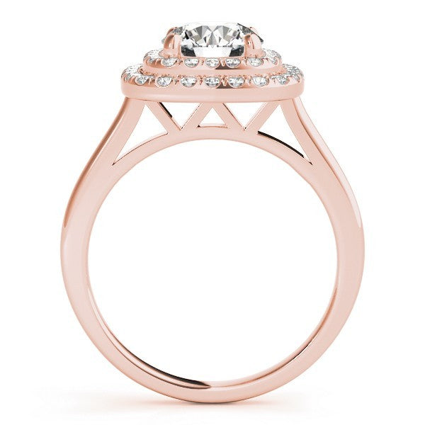 2.00Ct Lab Grown Round Diamond Halo Engagement Ring 18K Yellow Gold