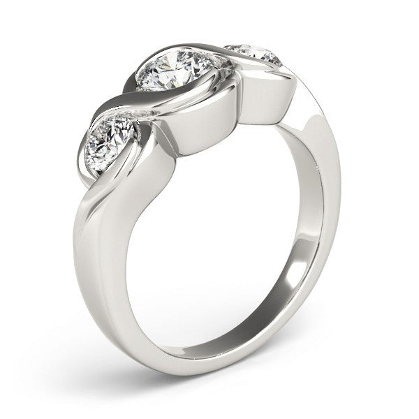 DE/VS 2.00Ct Lab Grown Round Diamond 3 Stone Engagement Ring Platinum