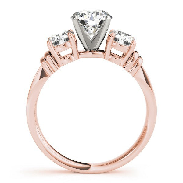 Round Cut Lab Grown Diamond Claw Set Trilogy Engagement Ring Platinum In DE/VS 2.00Ct