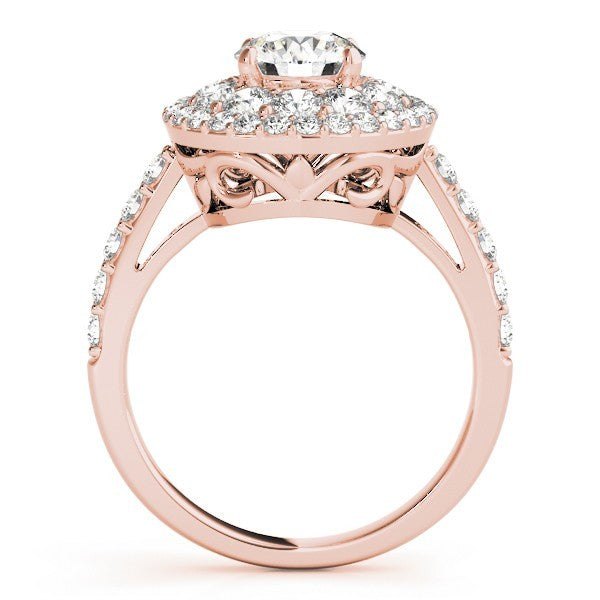 Lab Grown Round Cut Diamond Halo Engagement Ring