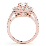 Lab Grown Round Cut Diamond Halo Engagement Ring