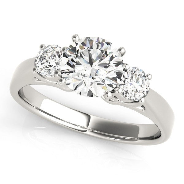 Classic Round Diamond 3 Stone Engagement Ring Platinum Lab Grown