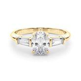 Lab-Grown Oval Diamond 3 Stone Engagement Ring