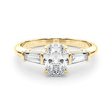 Lab-Grown Oval Diamond 3 Stone Engagement Ring