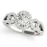 Lab Grown 2.00 Carat Round Cut Diamond Halo Engagement Ring