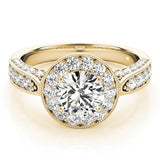 Lab Grown Round Diamond Halo Engagement Ring