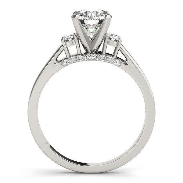 Round Cut Lab Diamond Trilogy Engagement Ring Platinum